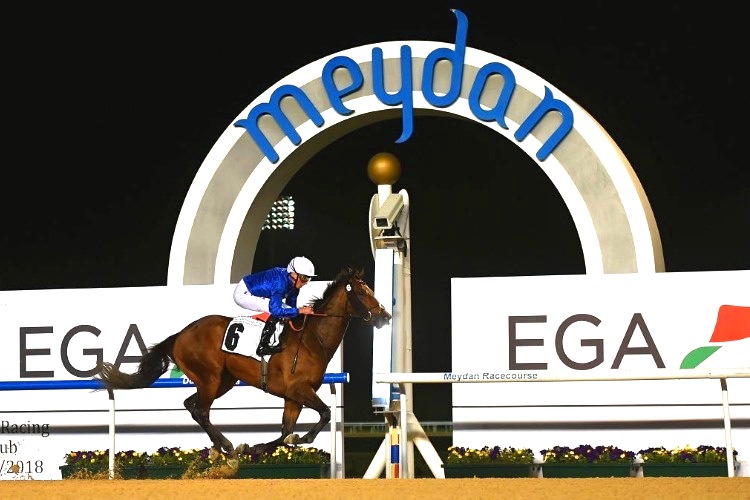 Gold Town wins the UAE 2000 Guineas Trial at Meydan