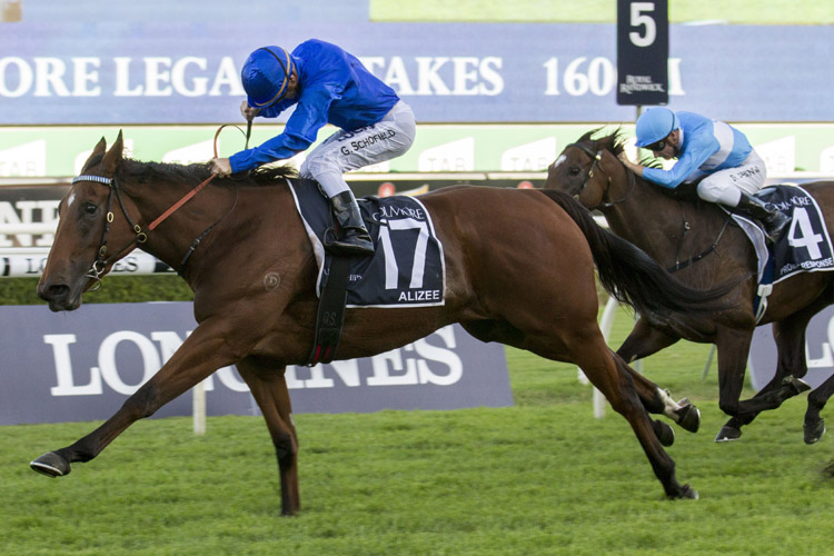 Alizee winning the Coolmore Legacy Queen Of Turf.