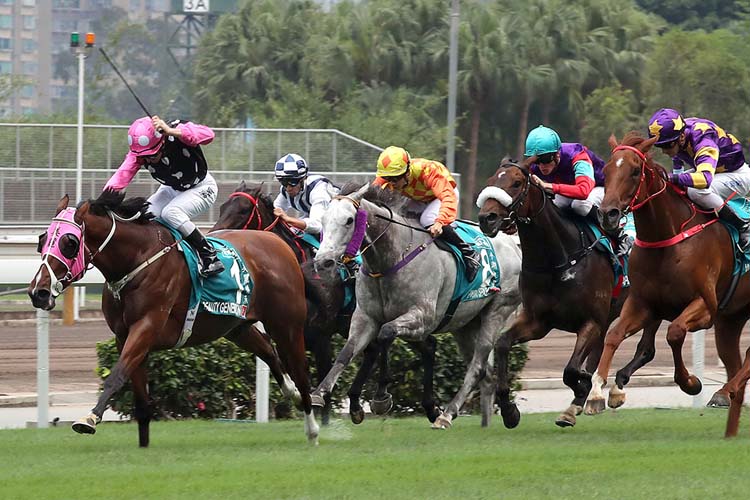 BEAUTY GENERATION winning the Champions Mile at Sha Tin.