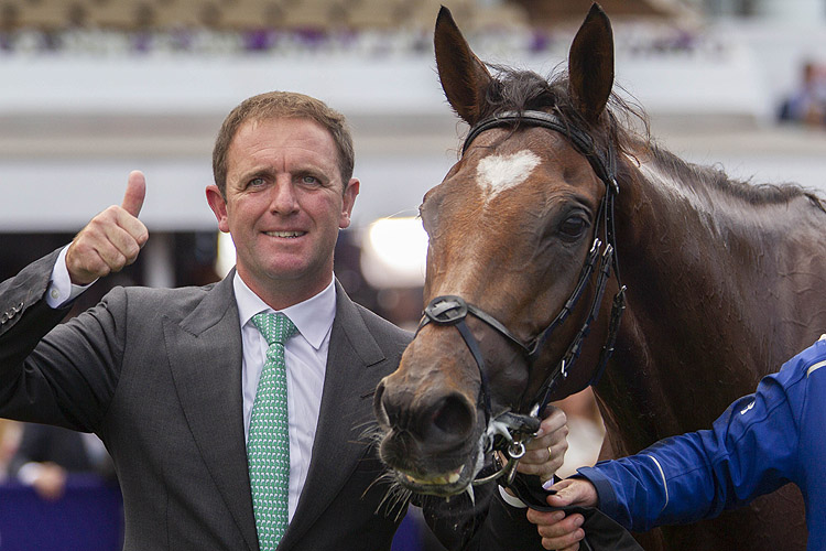 Cross Counter with Trainer after, winning the Lexus Melbourne Cup