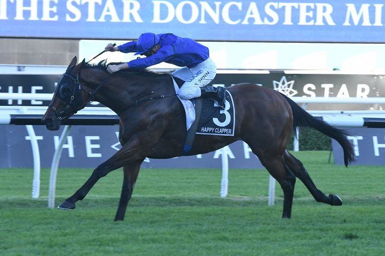 Happy Clapper winning the The Star Doncaster Mile