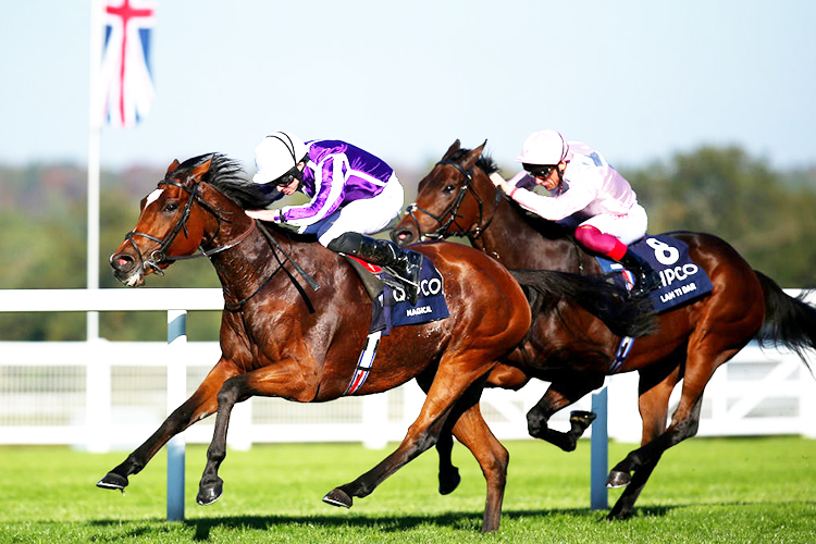 MAGICAL winning the QIPCO British Champions Fillies & Mares Stakes during QIPCO British Champions Day in Ascot, England.