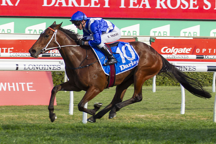 Miss Fabulass winning the Tea Rose Stakes