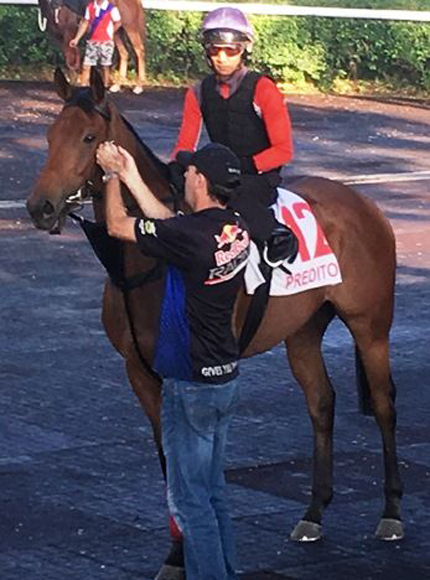 Shane Baertschiger and jockey Matthew Kellady