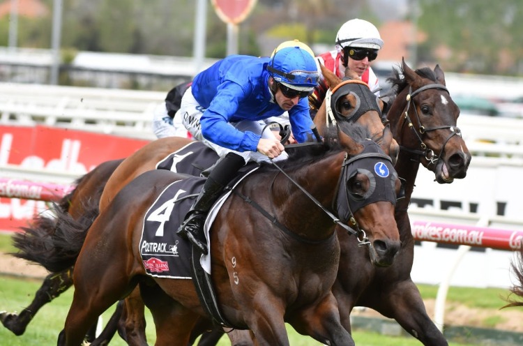 Ranier winning the Polytrack Gothic Stakes at Caulfield in Melbourne, Australia.