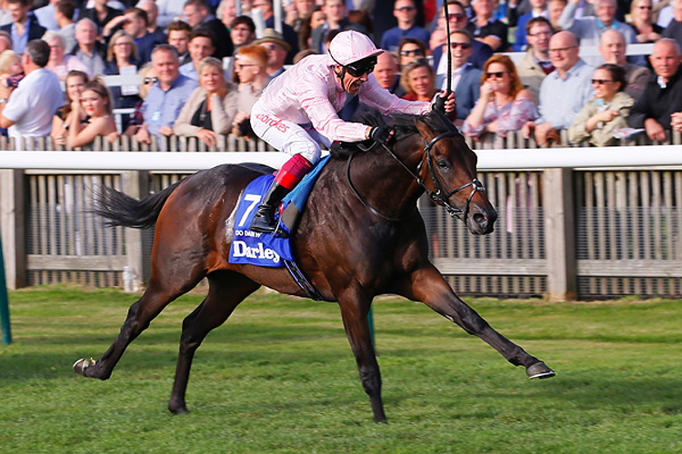 Too Darn Hot winning the Darley Dewhurst Stakes (Group 1)