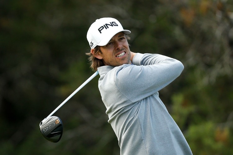 AARON BADDELEY of Australia plays his shot during the of the Valero Texas Open at TPC San Antonio AT&T Oaks Course in San Antonio, Texas. AARON BADDELEY of Australia plays his shot during the of the Valero Texas Open at TPC San Antonio AT&T Oaks Course in San Antonio, Texas.