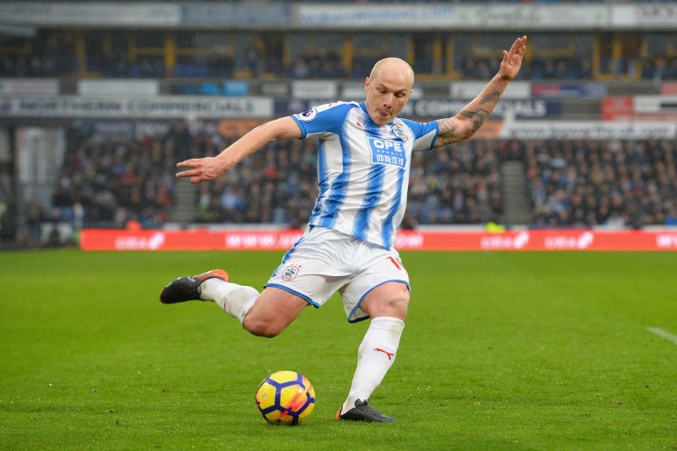 AARON MOOY of Huddersfield Town during the Premier League match between Huddersfield Town and Swansea City at John Smith's Stadium in Huddersfield, England.