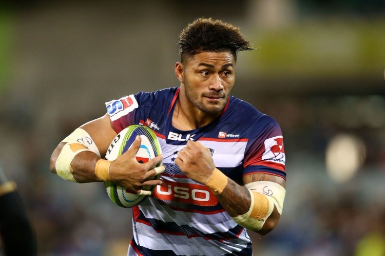 AMANAKI MAFI of the Rebels in action during the Super Rugby match between the Brumbies and the Rebels at GIO Stadium in Canberra, Australia.
