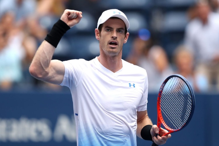 ANDY MURRAY of Great Britain celebrates his victory in his men's singles match of the US Open at the USTA BJ King National Tennis Center in New York City. ANDY MURRAY of Great Britain celebrates his victory in his men's singles match of the US Open at the USTA BJ King National Tennis Center in New York City.