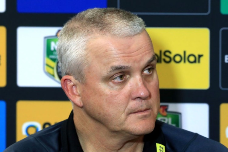 ANTHONY GRIFFIN, Coach of the Panthers, speaks during a press conference after the NRL match between the Cronulla Sharks and the Penrith Panthers at Southern Cross Group Stadium in Sydney, Australia.