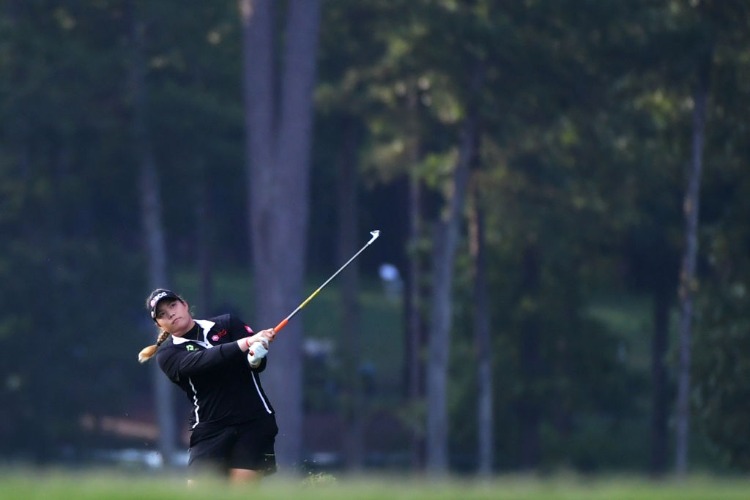 ARIYA JUTANUGARN of Thailand plays a shot during the 2018 U.S. Women's Open at Shoal Creek in Shoal Creek, Alabama.