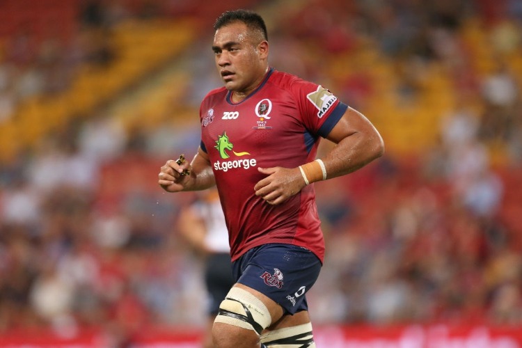 CALEB TIMU leaves the field after being given a yellow card during the Super Rugby match between the Reds and the Brumbies at Suncorp Stadium in Brisbane, Australia.