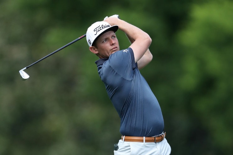 CAMERON SMITH of Australia plays his second shot during the 2018 Masters Tournament at Augusta National Golf Club in Augusta, Georgia.