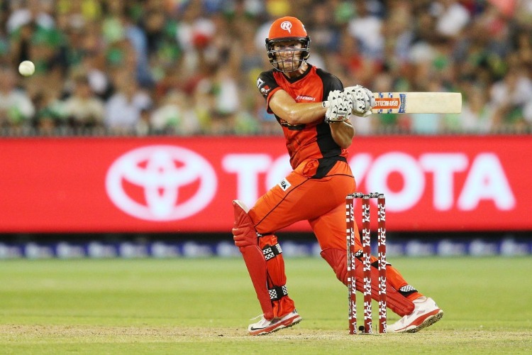 CAMERON WHITE of the Renegades bats during the Big Bash League match at MCG in Australia.