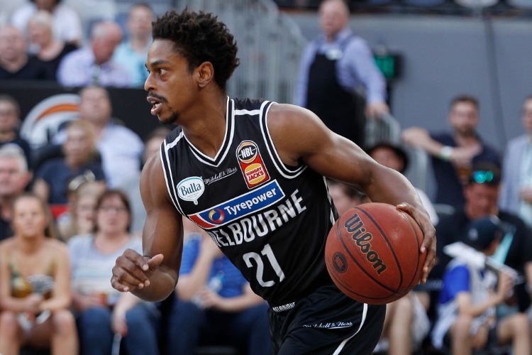 CASPER WARE of Melbourne United runs with the ball during the NBL match between Melbourne United and the Brisbane Bullets at Hisense Arena in Melbourne, Australia.