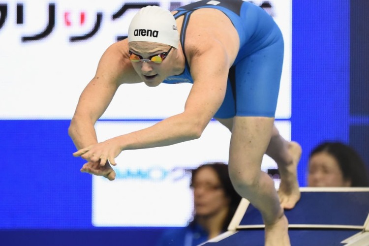 CATE CAMPBELL of Australia competes in the Women's 50m Butterfly final of the FINA Swimming World Cup at Tokyo Tatsumi International Swimming Center in Tokyo, Japan.