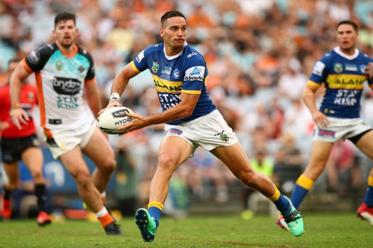 COREY NORMAN of the Eels in action during the NRL match between the Wests Tigers and the Parramatta Eels at ANZ Stadium in Sydney, Australia.