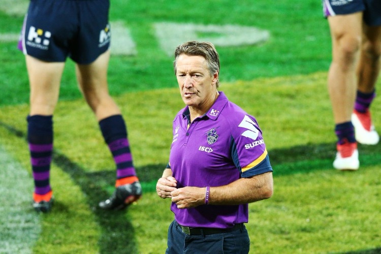 Storm head coach CRAIG BELLAMY looks dejected after defeat during the NRL match between the Melbourne Storm and the Wests Tigers at AAMI Park in Melbourne, Australia.