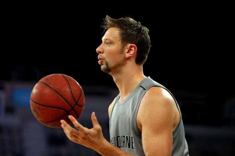 DAVID ANDERSEN of Melbourne United looks on during warm up prior to game one of the NBL Grand Final series between Melbourne United and the Adelaide 36ers at Hisense Arena in Melbourne, Australia. DAVID ANDERSEN of Melbourne United looks on during warm up prior to game one of the NBL Grand Final series between Melbourne United and the Adelaide 36ers at Hisense Arena in Melbourne, Australia.
