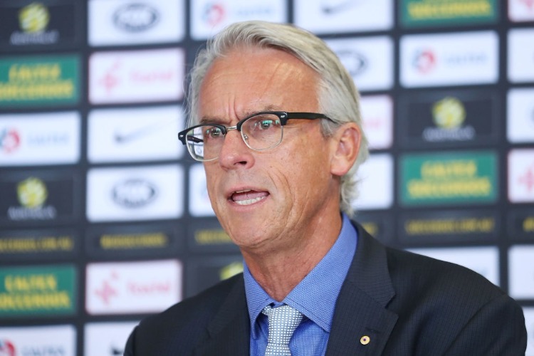 DAVID GALLOP speaks to media during a press conference at FFA Headquarters in Sydney, Australia.