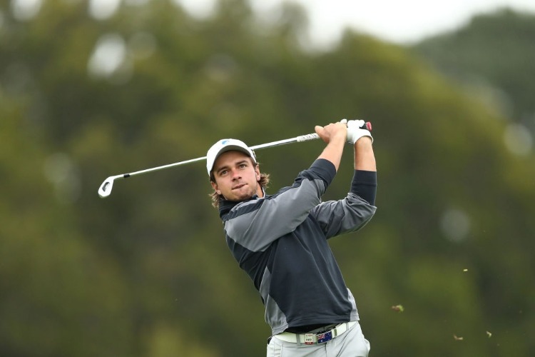 DAVID MICHELUZZI of Australia plays his approach shot during the 2018 Australian Golf Open at The Lakes Golf Club in Sydney, Australia.