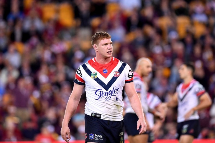 DYLAN NAPA of the Roosters is sin binned during the NRL match between the Brisbane Broncos and the Sydney Roosters at Suncorp Stadium in Brisbane, Australia.