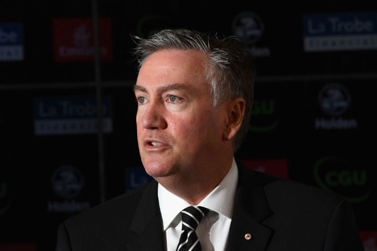 EDDIE MCGUIRE the President of the Magpies speak to the media during a Collingwood Magpies AFL press conference at the Holden Centre in Melbourne, Australia. EDDIE MCGUIRE the President of the Magpies speak to the media during a Collingwood Magpies AFL press conference at the Holden Centre in Melbourne, Australia.
