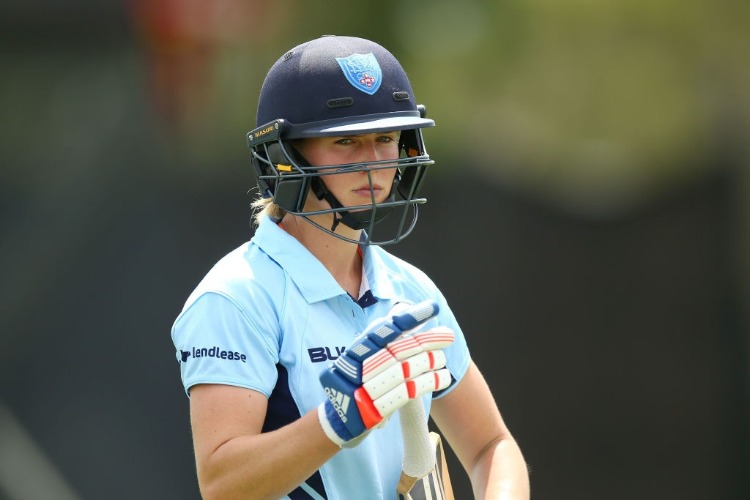 ELLYSE PERRY of NSW leaves the field after being dismissed during the WNCL Final match between New South Wales and Western Australia at Blacktown International Sportspark in Sydney, Australia. ELLYSE PERRY of NSW leaves the field after being dismissed during the WNCL Final match between New South Wales and Western Australia at Blacktown International Sportspark in Sydney, Australia.