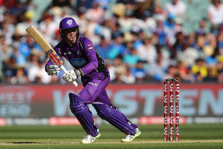 GEORGE BAILEY of the Hurricanes bats during the Big Bash League Final match between the Adelaide Strikers and the Hobart Hurricanes at Adelaide Oval in Adelaide, Australia.