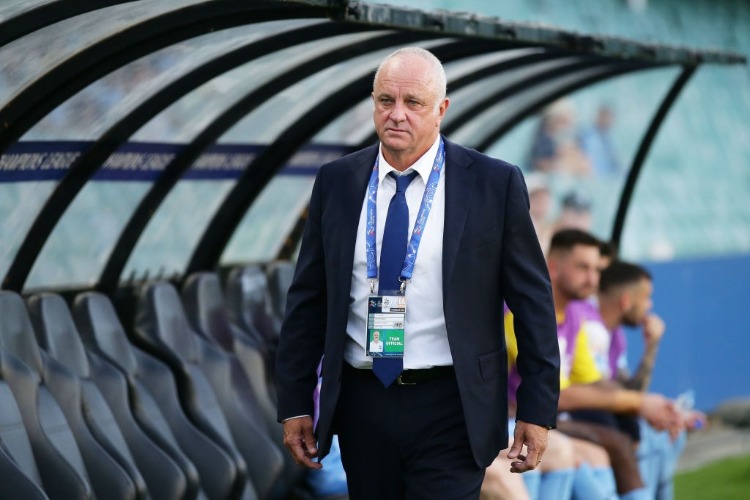 Sydney FC coach GRAHAM ARNOLD looks on during the AFC Asian Champions League match between Sydney FC and Suwon Bluewings at Allianz Stadium in Sydney, Australia.