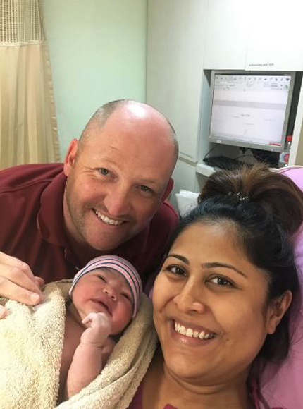 Daniel and Sabrina Meagher with their new baby daughter Harper Rose.