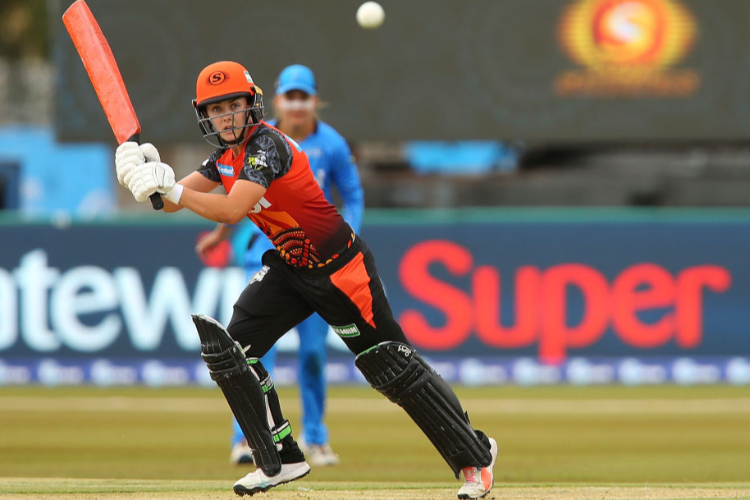HEATHER GRAHAM of the Scorchers bats during the Women's Big Bash League match between the Adelaide Strikers and the Perth Scorchers at Traeger Park in Alice Springs, Australia.