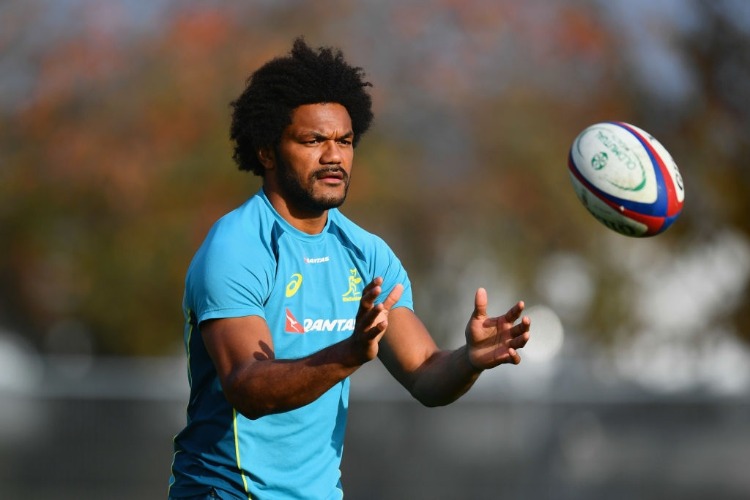 HENRY SPEIGHT of Australia catches the ball during a training session at the Lensbury Hotel in London, England.