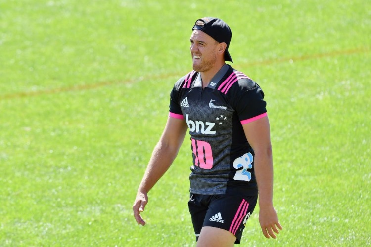 ISRAEL DAGG warms up during a Crusaders Super Rugby training session at Rugby Park in Christchurch, New Zealand.