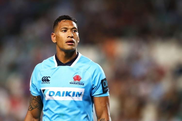 ISRAEL FOLAU of the Waratahs watches on during the Super Rugby match between the Waratahs and the Stormers at Allianz Stadium Sydney,Australia.