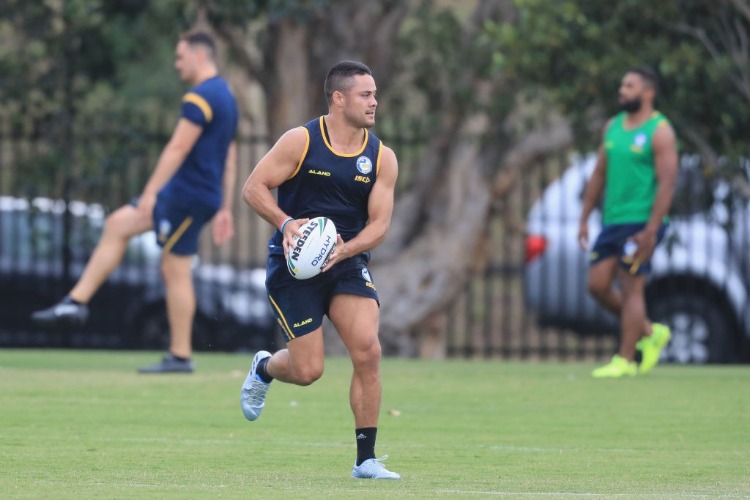 JARRYD HAYNE takes part in a Parramatta Eels NRL pre-season training session at Old Saleyards Reserve in Sydney, Australia. Photo by Mark Evans/Getty Images