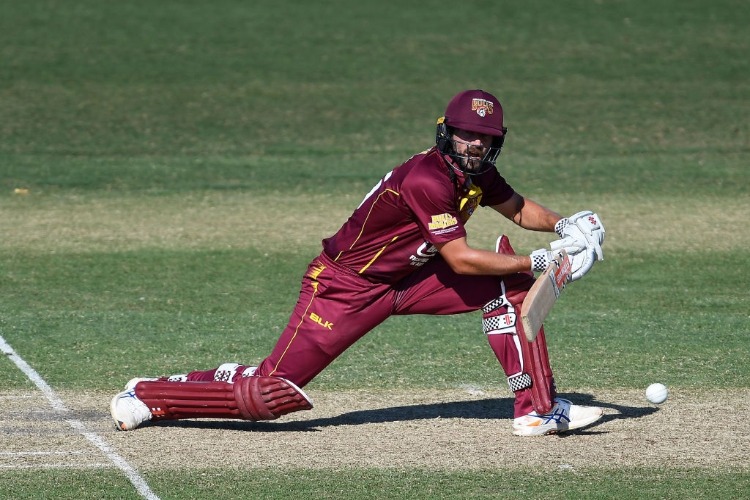 JOE BURNS of the Bulls bats during the JLT One Day Cup match between Queensland and Victoria at RS in Townsville, Australia.