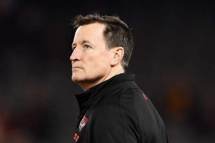 Bombers coach JOHN WORSFOLD looks on during the AFL match between the Essendon Bombers and the Adelaide Crows at Etihad Stadium in Melbourne, Australia.