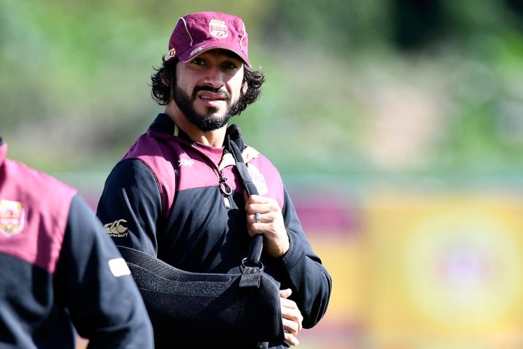 JOHNATHAN THURSTON is seen during a Queensland Maroons State of Origin training session at Sanctuary Cove in Brisbane, Australia.