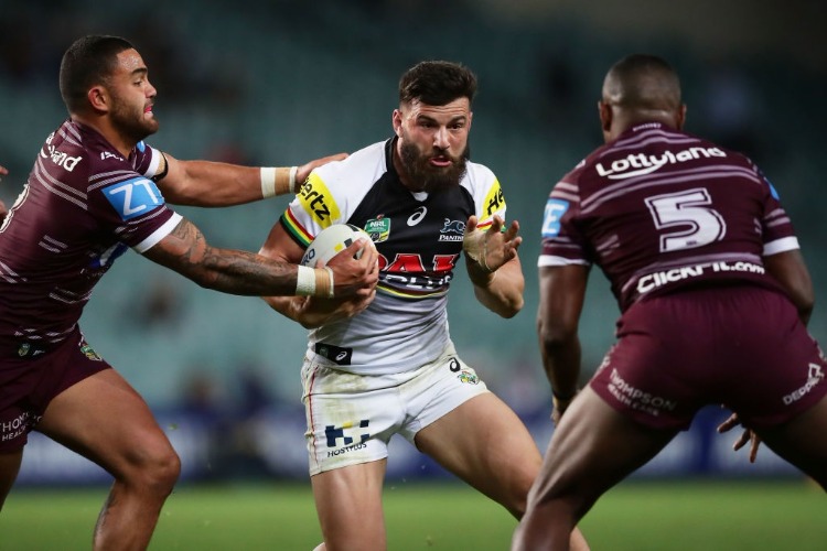 JOSH MANSOUR of the Panthers takes on the defence during the NRL Elimination Final match between the Manly Sea Eagles and the Penrith Panthers at Allianz Stadium in Sydney, Australia.