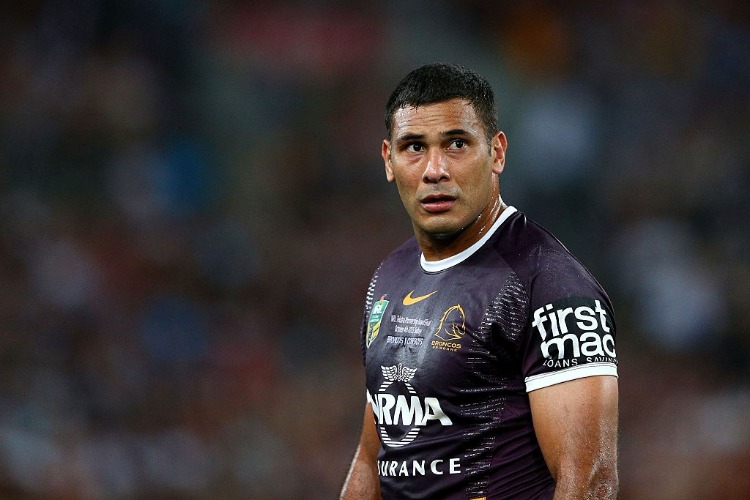JUSTIN HODGES of the Broncos looks on during the NRL Grand Final match between the Brisbane Broncos and the North Queensland Cowboys at ANZ Stadium in Sydney, Australia.