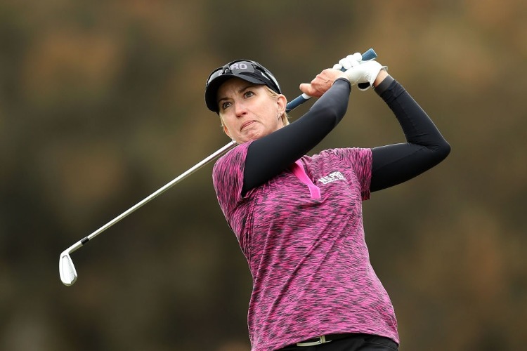 KARRIE WEBB of Australia hits an approach shot during the ISPS Handa Australian Women's Open at Kooyonga Golf Club in Adelaide, Australia.