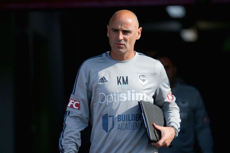 KEVIN MUSCAT head coach of the Victory during a Melbourne Victory A-League training session at WIN Jubilee Stadium in Sydney, Australia. KEVIN MUSCAT head coach of the Victory during a Melbourne Victory A-League training session at WIN Jubilee Stadium in Sydney, Australia.