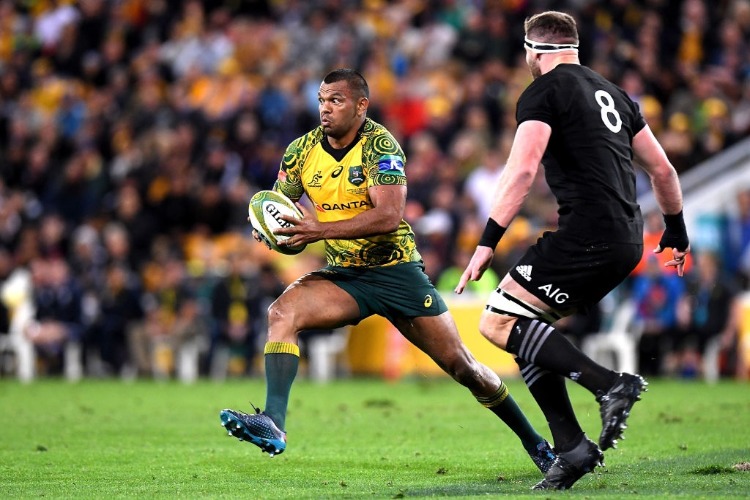 KURTLEY BEALE of the Wallabies in action during the Bledisloe Cup match between the Australian Wallabies and the New Zealand All Blacks at Suncorp Stadium in Brisbane, Australia.