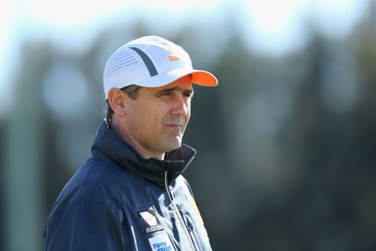 Giants coach LEON CAMERON looks on during a Greater Western Sydney Giants AFL training session at Sydney Olympic Park in Sydney, Australia. Giants coach LEON CAMERON looks on during a Greater Western Sydney Giants AFL training session at Sydney Olympic Park in Sydney, Australia.