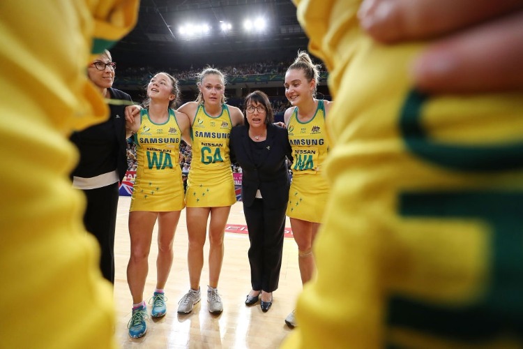 Australian coach LISA ALEXANDER talks to players in a huddle after victory in the 2017 Constellation Cup match between the Australian Diamonds and the New Zealand Silver Ferns at Qudos Bank Arena in Sydney, Australia. Australian coach LISA ALEXANDER talks to players in a huddle after victory in the 2017 Constellation Cup match between the Australian Diamonds and the New Zealand Silver Ferns at Qudos Bank Arena in Sydney, Australia.