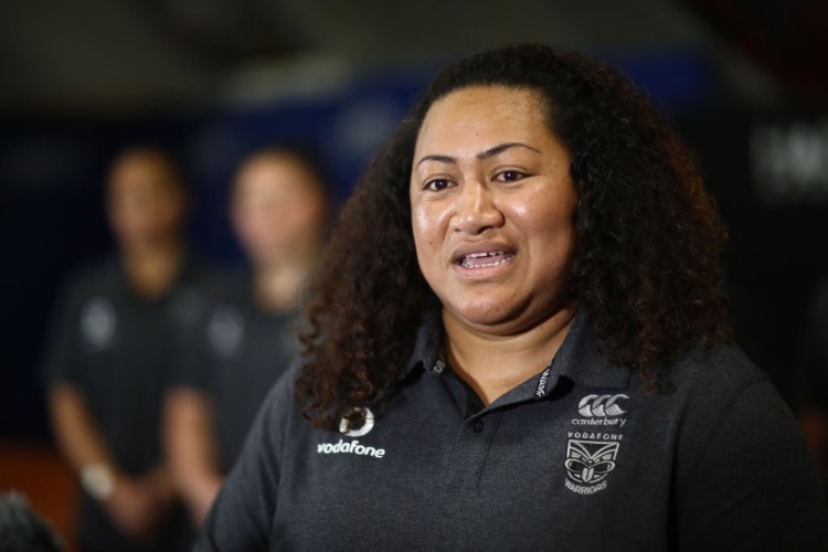 Head coach LUISA AVAIKI speaks during a New Zealand Warriors Women's Squad Media Opportunity in Auckland, New Zealand.