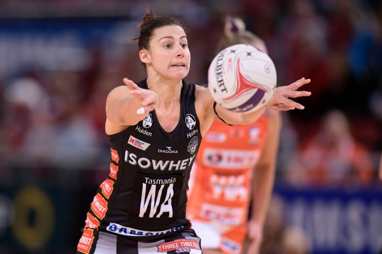 Magpies during a Super Netball match.