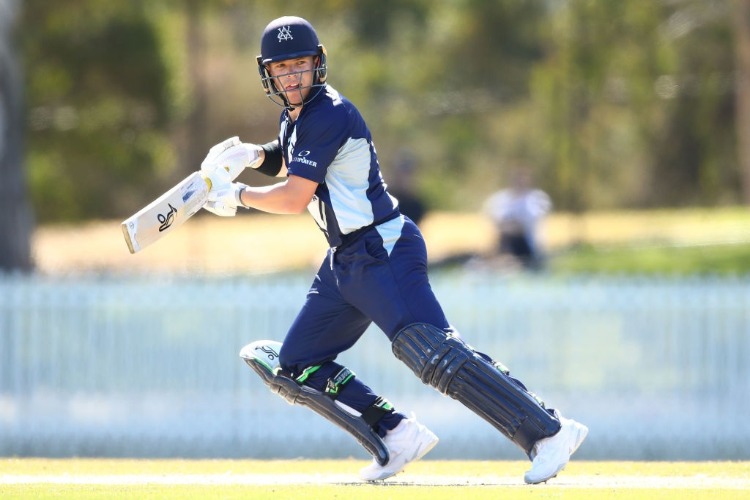 MARCUS HARRIS of Victoria bats during the JLT One Day Cup Semi Final between Western Australia and Victoria at Junction Oval in Melbourne, Australia.